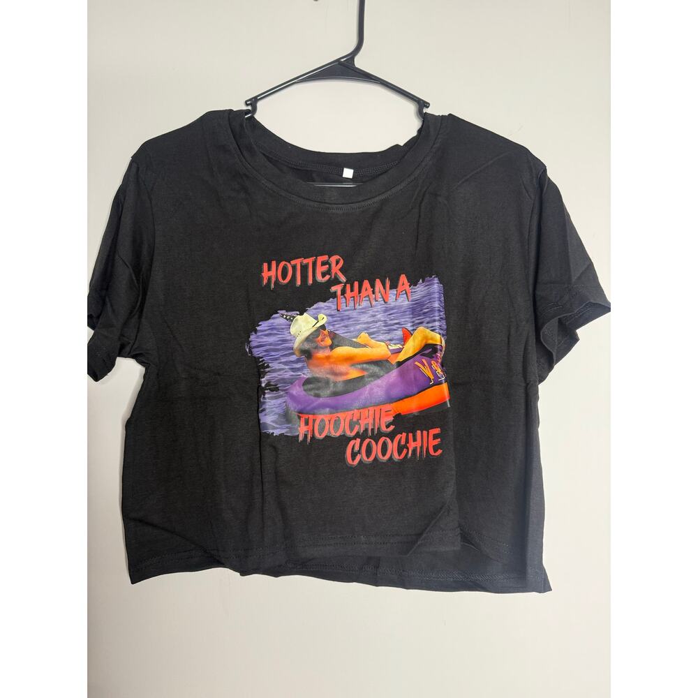Hotter Than a Hoochie Coochie Crop T-Shirt - Size Small